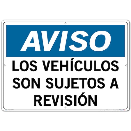 Vestil Aluminum Sign, 14-1/2" Height, 20-1/2" Width, Aluminum, Rectangle, Spanish SI-N-65-E-AL-080-S